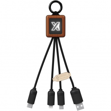 Logotrade Firmengeschenke das Foto: SCX.design C19 Easy to Use Kabel aus Holz mit Leuchtlogo