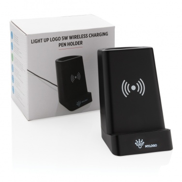 Logotrade werbemittel das Foto: Light Up Logo 5W Wireless Charging Stiftehalter