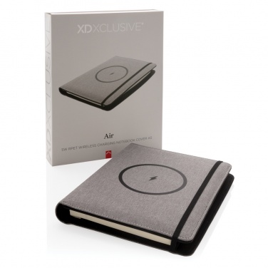 Logotrade werbemittel das Foto: Air 5W Wireless Charging Notizbuch A5 mit 5000 mAh Powerbank