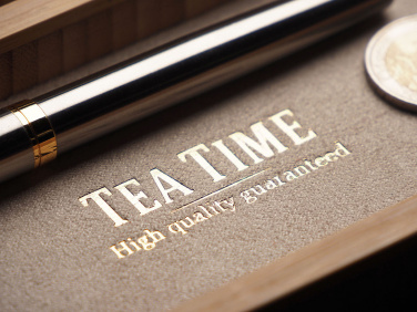 Logotrade Werbegeschenke das Foto: Schreibtisch-Organizer aus Holz 1850292