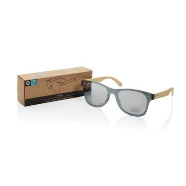 Logotrade Werbegeschenke das Foto: Prism Sonnenbrille aus RCS rec. Kunststoff mit Bambusbügeln