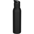 Sky 650 ml RCS-zertifizierte, einwandige Trinkflasche aus recyceltem Edelstahl, Tiefschwarz