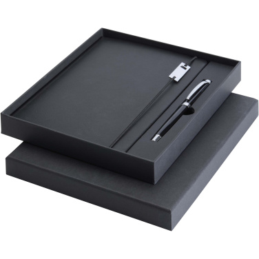 Logotrade Geschäftsgeschenke das Foto: Legato Elegance A5 Hardcover Notizbuch mit Tintenroller Set