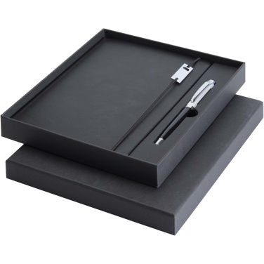 Logotrade Geschäftsgeschenke das Foto: Legato Elegance A5 Hardcover Notizbuch mit Tintenroller Set
