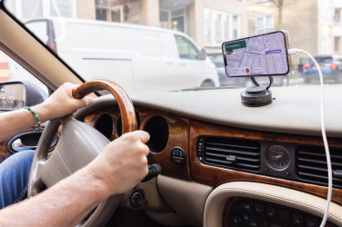 Logotrade Geschäftsgeschenke das Foto: Terra 360 Universal-Handyhalter aus RCS rec. Kunststoff