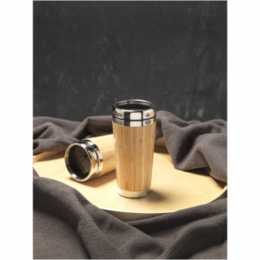 Logotrade corporate gift image of: Bambus 450 ml tumbler with bamboo outer