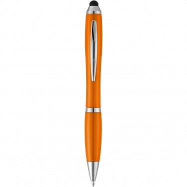 Logo trade promotional merchandise image of: Nash stylus ballpoint pen with coloured grip