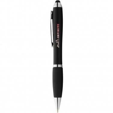 Logo trade promotional product photo of: Nash coloured stylus ballpoint pen with black grip