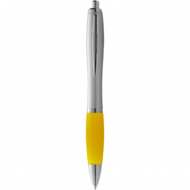 Logo trade promotional items picture of: Nash ballpoint pen silver barrel and coloured grip