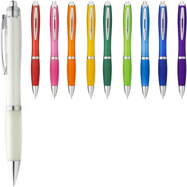 Logo trade promotional items picture of: Nash ballpoint pen coloured barrel and grip