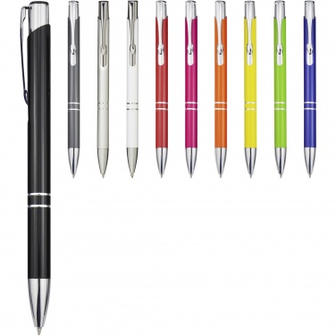 Logo trade promotional giveaways image of: Moneta aluminium click ballpoint pen (blue ink)