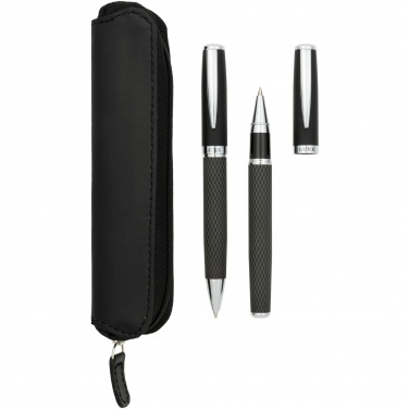 Logo trade advertising products picture of: Carbon duo pen gift set with pouch