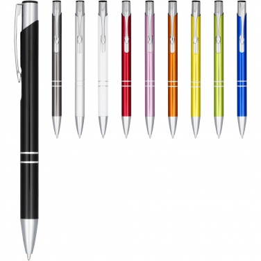 Logo trade promotional merchandise image of: Moneta anodized aluminium click ballpoint pen