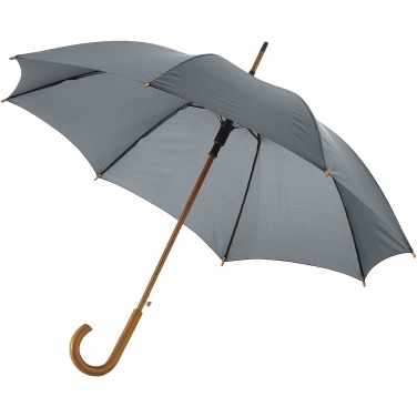 Logo trade promotional merchandise image of: Kyle 23" auto open umbrella wooden shaft and handle