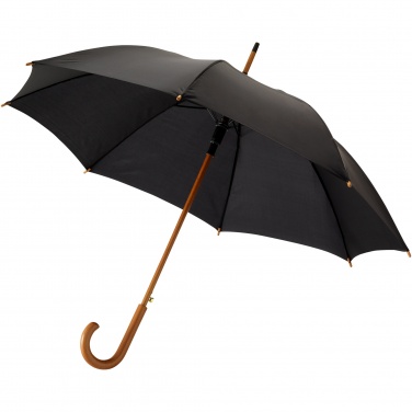 Logo trade promotional gift photo of: Kyle 23" auto open umbrella wooden shaft and handle