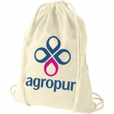 Logo trade promotional items image of: Oregon 100 g/m² cotton drawstring bag 5L