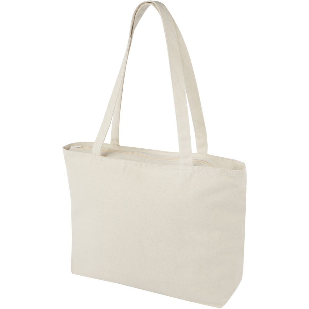 Logotrade advertising product image of: Ningbo 320 g/m² zippered cotton tote bag 15L