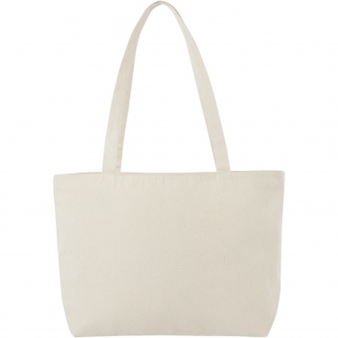 Logo trade promotional gift photo of: Ningbo 320 g/m² zippered cotton tote bag 15L