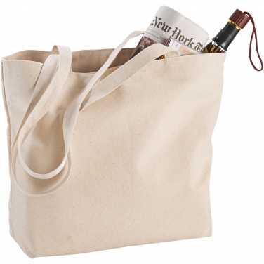 Logotrade promotional giveaway image of: Ningbo 320 g/m² zippered cotton tote bag 15L