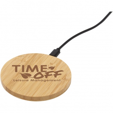 Logo trade promotional items picture of: Essence 5W bamboo wireless charging pad