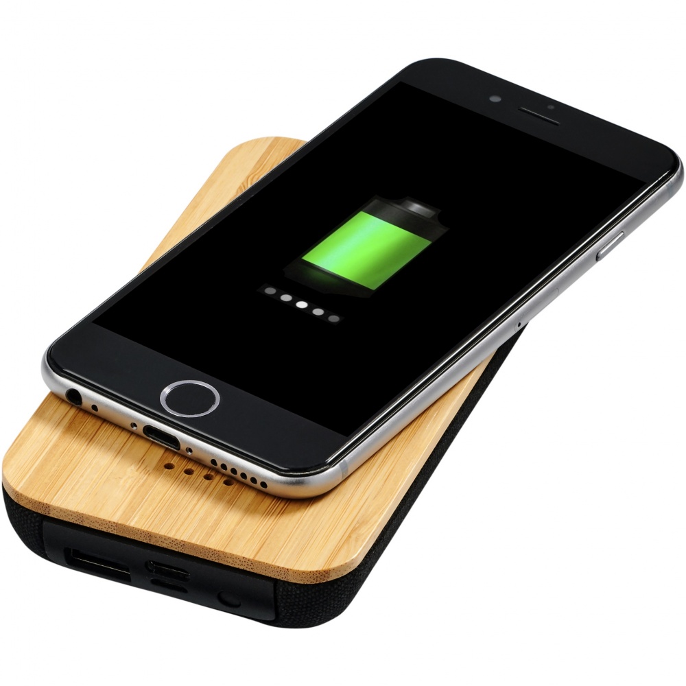 Logotrade promotional product picture of: Future 6000 mAh bamboo/fabric wireless power bank