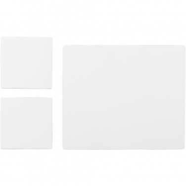 Logo trade business gift photo of: Q-Mat® mouse mat and coaster set combo 3