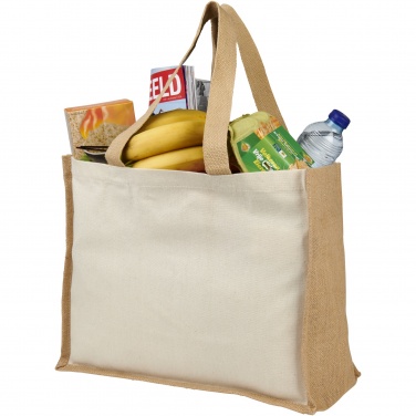 Logotrade promotional giveaways photo of: Varai 320 g/m² canvas and jute shopping tote bag 23L