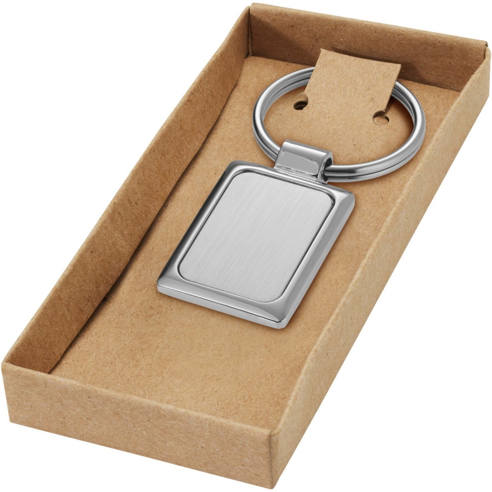 Logo trade promotional giveaways image of: Sergio rectangular metal keychain