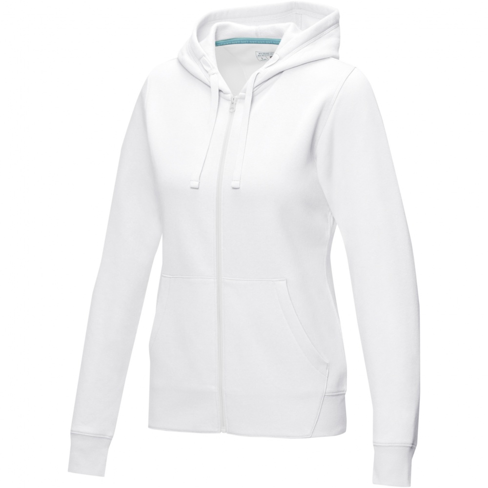 Logo trade business gifts image of: Ruby women’s organic recycled full zip hoodie