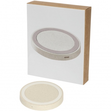Logo trade advertising products picture of: Naka 5W wheat straw wireless charging pad