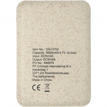 Logotrade corporate gifts photo of: Asama 5000 mAh wheat straw power bank