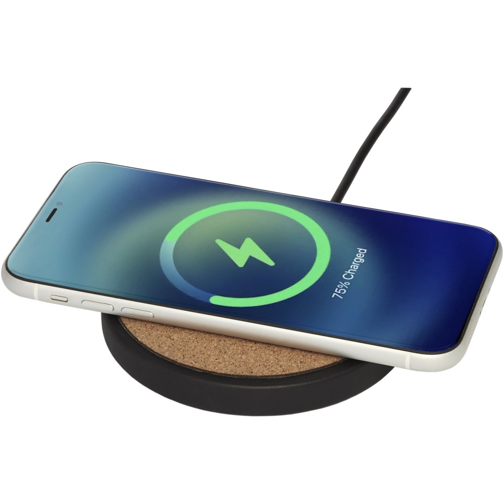 Logo trade promotional products image of: Kivi 10W limestone/cork wireless charging pad