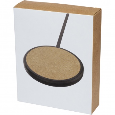 Logo trade promotional giveaways picture of: Kivi 10W limestone/cork wireless charging pad