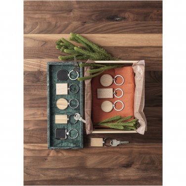 Logo trade corporate gifts picture of: Neta bamboo rectangular keychain