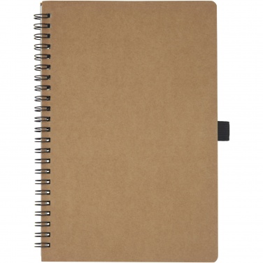 Logo trade promotional items picture of: Cobble A5 wire-o recycled cardboard notebook with stone paper