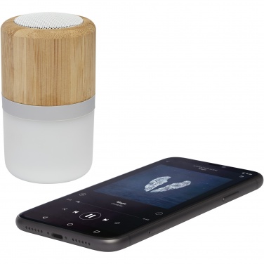 Logotrade advertising product picture of: Aurea bamboo Bluetooth® speaker with light 