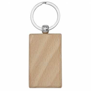 Logotrade advertising product picture of: Gian beech wood rectangular keychain