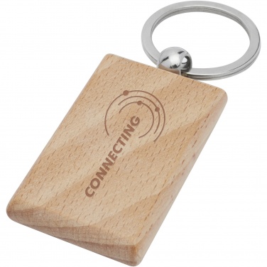 Logotrade promotional gift image of: Gian beech wood rectangular keychain