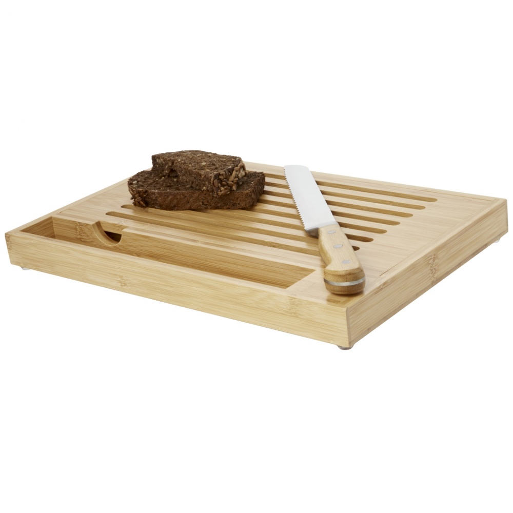 Logo trade promotional merchandise image of: Pao bamboo cutting board with knife