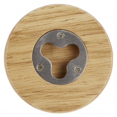 Logo trade advertising products picture of: Scoll wooden coaster with bottle opener