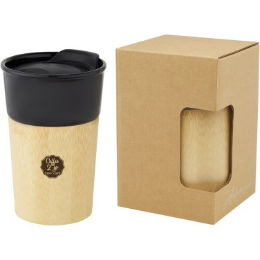 Logotrade promotional gift image of: Pereira 320 ml porcelain mug with bamboo outer wall