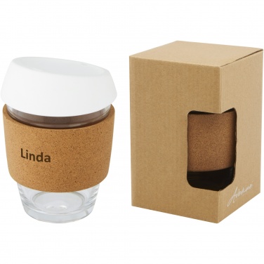 Logo trade promotional merchandise image of: Lidan 360 ml borosilicate glass tumbler with silicone lid