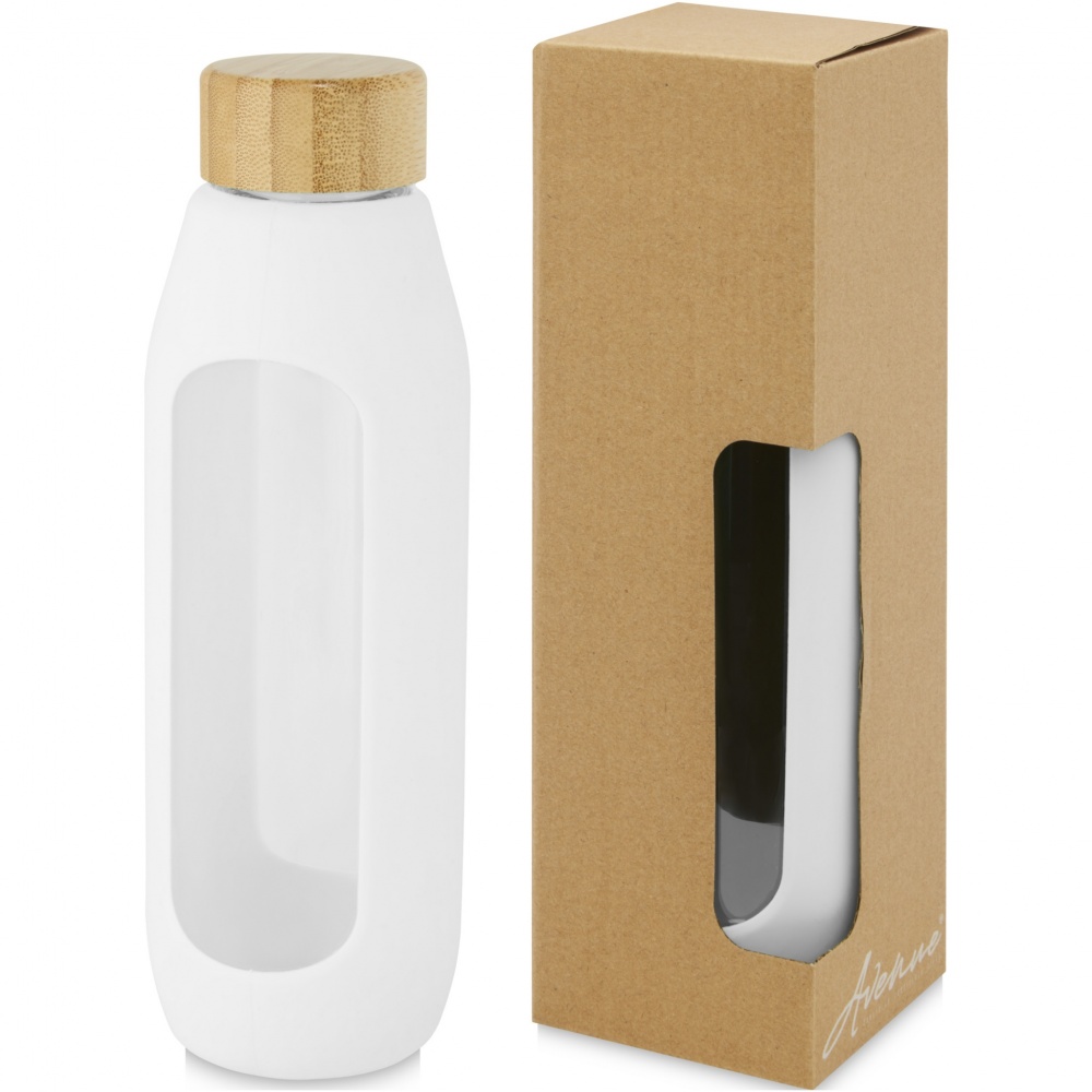 Logotrade promotional gift image of: Tidan 600 ml borosilicate glass bottle with silicone grip