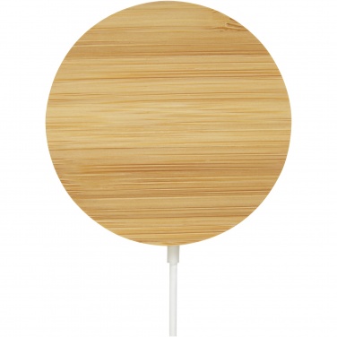 Logo trade corporate gift photo of: Atra 10W bamboo magnetic wireless charging pad