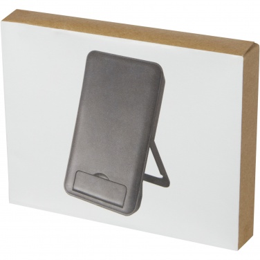 Logo trade promotional gift photo of: Loop 10W recycled plastic wireless charging pad with phone stand