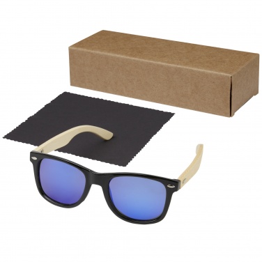 Logo trade promotional merchandise photo of: Taiyō rPET/bamboo mirrored polarized sunglasses in gift box