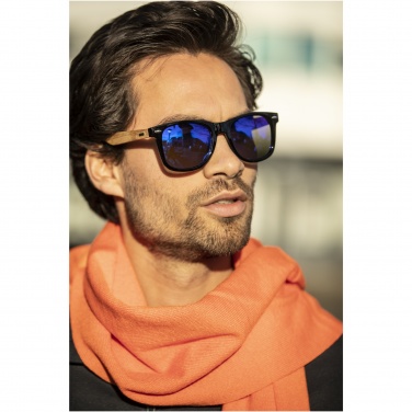 Logo trade business gift photo of: Hiru rPET/wood mirrored polarized sunglasses in gift box