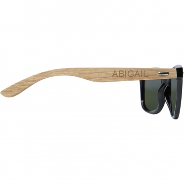Logotrade advertising products photo of: Hiru rPET/wood mirrored polarized sunglasses in gift box