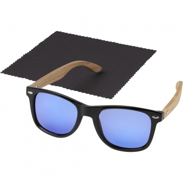 Logo trade promotional products image of: Hiru rPET/wood mirrored polarized sunglasses in gift box