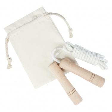 Logo trade promotional items picture of: Denise wooden skipping rope in cotton pouch